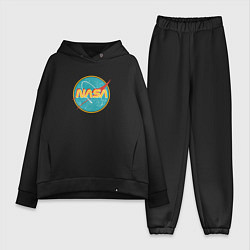 Женский костюм оверсайз NASA винтажный логотип, цвет: черный