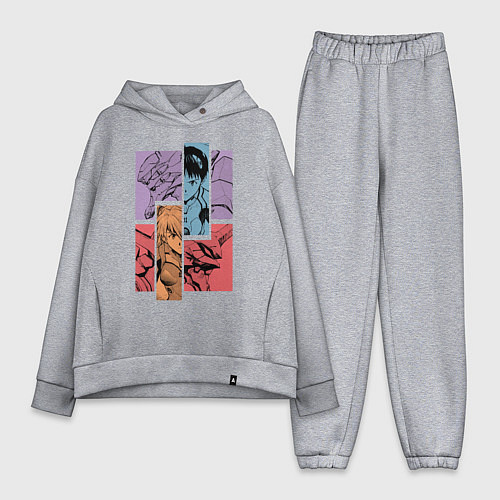 Женский костюм оверсайз Аска и Синдзи, Евангелион / Меланж – фото 1