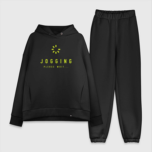 Женский костюм оверсайз Jogging / Черный – фото 1