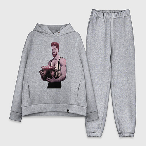 Женский костюм оверсайз Суинни / Меланж – фото 1