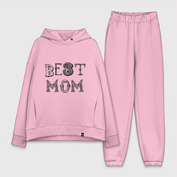Женский костюм оверсайз Лучшая мама - best mom, цвет: светло-розовый