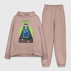 Женский костюм оверсайз Trust me, i'm doctor who, цвет: пыльно-розовый