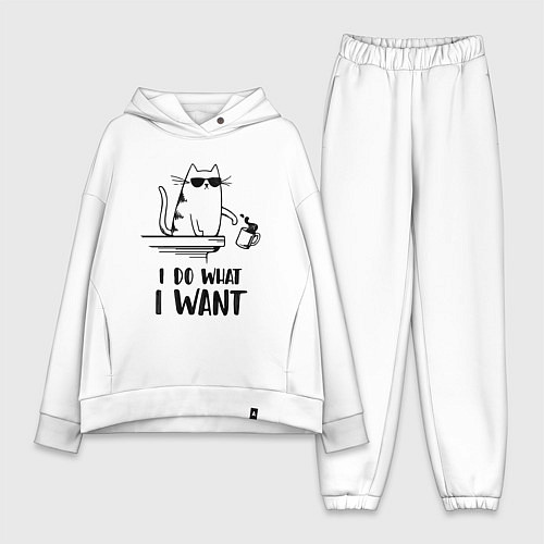 Женский костюм оверсайз I do what i want / Белый – фото 1