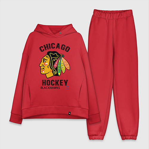 Женский костюм оверсайз CHICAGO BLACKHAWKS NHL / Красный – фото 1
