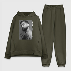 Женский костюм оверсайз Jony, цвет: хаки