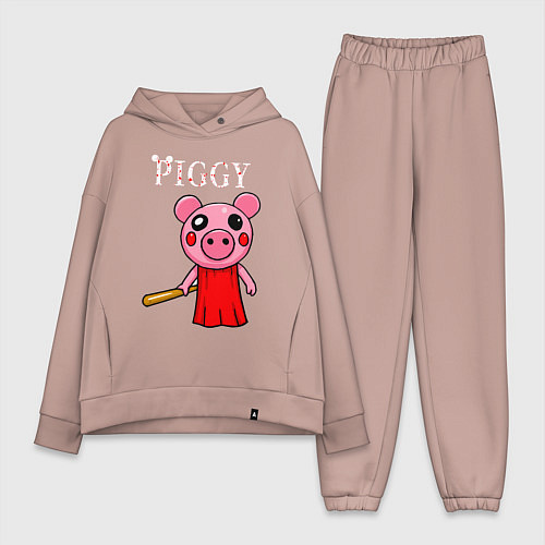 Женский костюм оверсайз ROBLOX PIGGY / Пыльно-розовый – фото 1