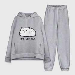 Женский костюм оверсайз Its winter это зима, цвет: меланж