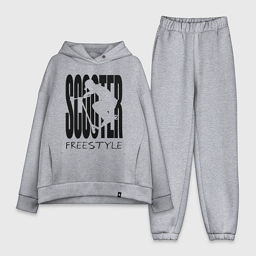 Женский костюм оверсайз Самокатер на стиле / Меланж – фото 1