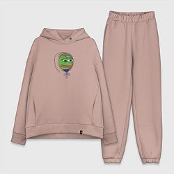 Женский костюм оверсайз Pepe in the hoodie, цвет: пыльно-розовый