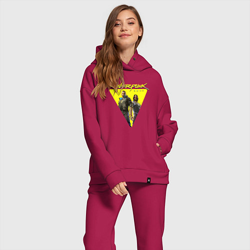 Женский костюм оверсайз Cyberpunk 2077 / Маджента – фото 2
