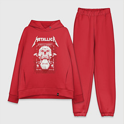Женский костюм оверсайз Metallica art 01, цвет: красный