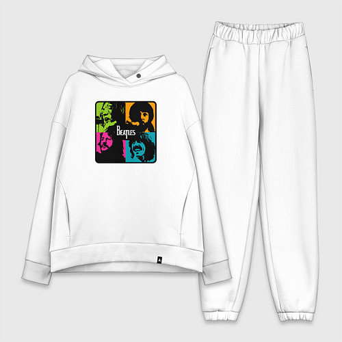 Женский костюм оверсайз The Beatles в стиле Поп Арт / Белый – фото 1