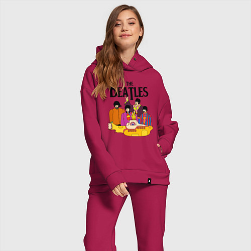 Женский костюм оверсайз THE BEATLES / Маджента – фото 2