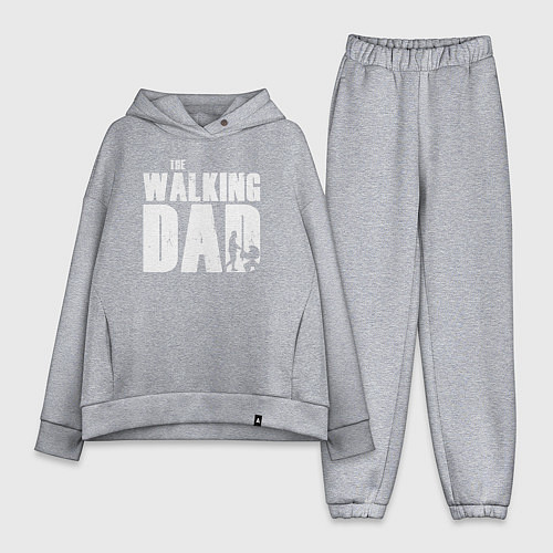 Женский костюм оверсайз Лучший папа / Меланж – фото 1