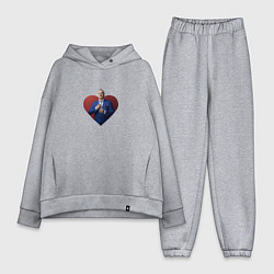 Женский костюм оверсайз Сердце Меладзе, цвет: меланж