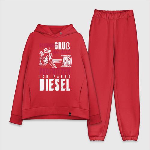 Женский костюм оверсайз Дизель / Красный – фото 1