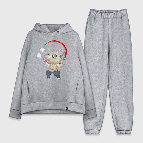 Женский костюм оверсайз Иноске Хашибира Kimetsu no Yaiba / Меланж – фото 1