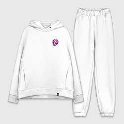 Женский костюм оверсайз Zerg logo mini Purple, цвет: белый