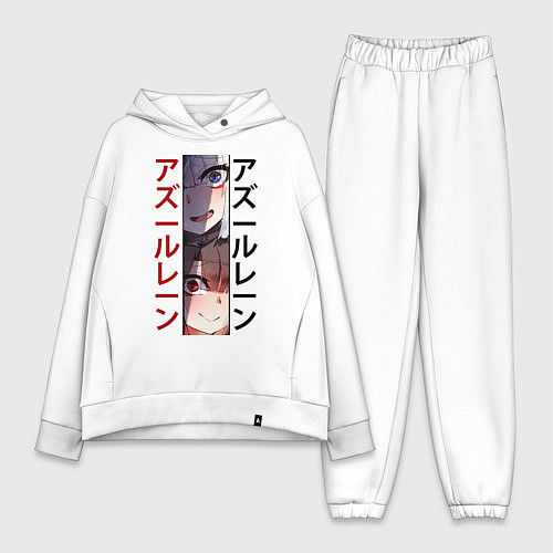 Женский костюм оверсайз Лазурный путь / Белый – фото 1