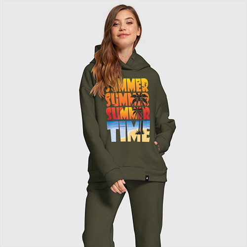 Женский костюм оверсайз SUMMER TIME / Хаки – фото 2