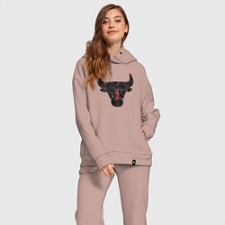 Женский костюм оверсайз Bulls - Jordan, цвет: пыльно-розовый — фото 2