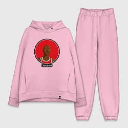 Женский костюм оверсайз Retro Jordan, цвет: светло-розовый