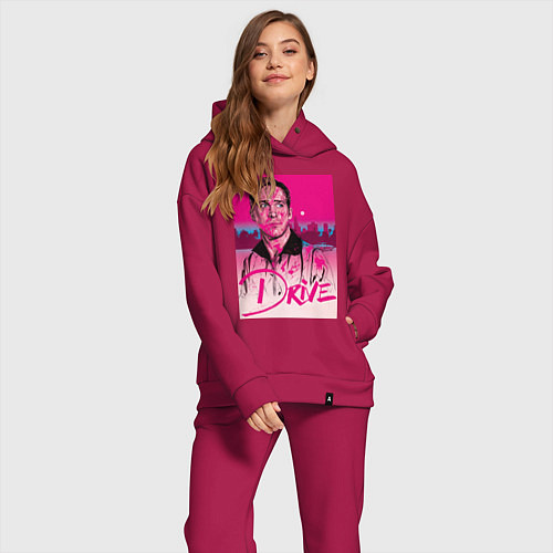 Женский костюм оверсайз Драйв фильм / Маджента – фото 2