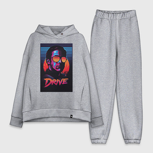 Женский костюм оверсайз Драйв фильм / Меланж – фото 1