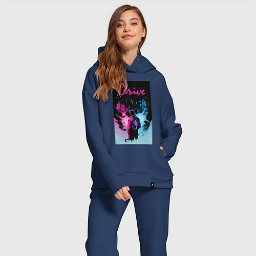 Женский костюм оверсайз DRIVE фильм / Тёмно-синий – фото 2