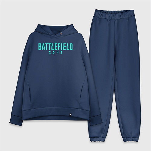Женский костюм оверсайз Battlefield 2042 logo / Тёмно-синий – фото 1