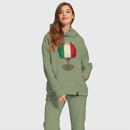 Женский костюм оверсайз Italy Tree / Авокадо – фото 2