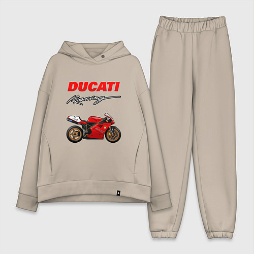 Женский костюм оверсайз DUCATI ДУКАТИ MOTOSPORT / Миндальный – фото 1