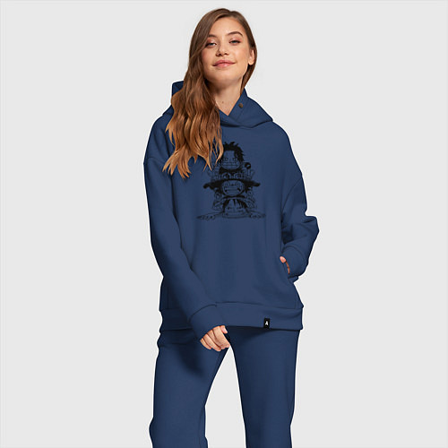 Женский костюм оверсайз Эйс, Луффи и Сабо - Братство ASL / Тёмно-синий – фото 2