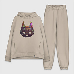 Женский костюм оверсайз Stray: City Cat, цвет: миндальный