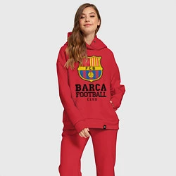 Женский костюм оверсайз Barcelona Football Club, цвет: красный — фото 2