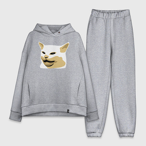 Женский костюм оверсайз Кот Смадж Мем / Меланж – фото 1