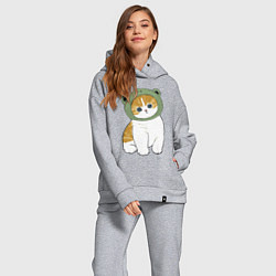 Женский костюм оверсайз Котолягушонок, цвет: меланж — фото 2