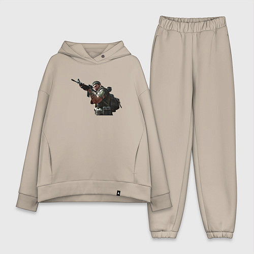 Женский костюм оверсайз Counter Strike / Миндальный – фото 1