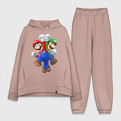 Женский костюм оверсайз Mario Bros, цвет: пыльно-розовый