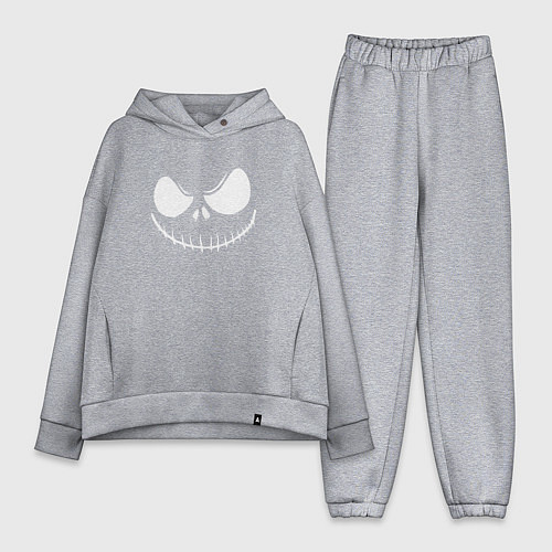 Женский костюм оверсайз Джек Скеллингтон лицо / Меланж – фото 1