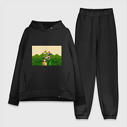 Женский костюм оверсайз Mario Coins, цвет: черный