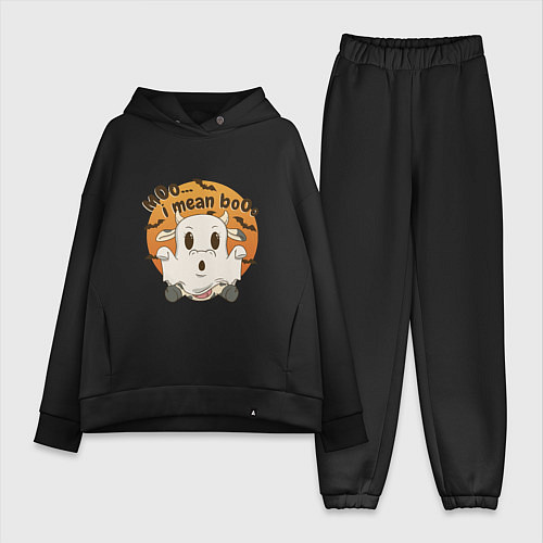Женский костюм оверсайз Halloween Cow / Черный – фото 1