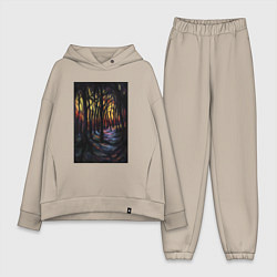 Женский костюм оверсайз Деревья в ночи