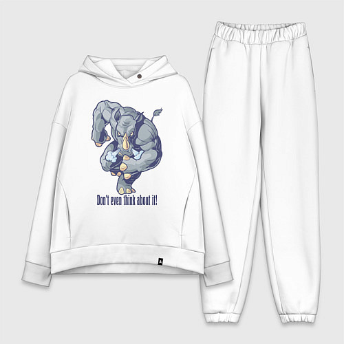 Женский костюм оверсайз Даже и не думай! / Белый – фото 1