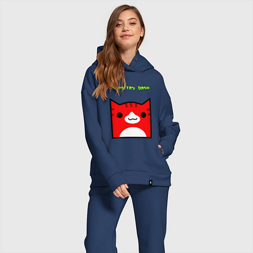 Женский костюм оверсайз Geometry Dash: Cat Skin / Тёмно-синий – фото 2
