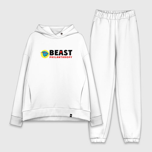 Женский костюм оверсайз Mr Beast Philanthropy / Белый – фото 1
