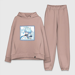 Женский костюм оверсайз Котик Чун Юй в деле, цвет: пыльно-розовый