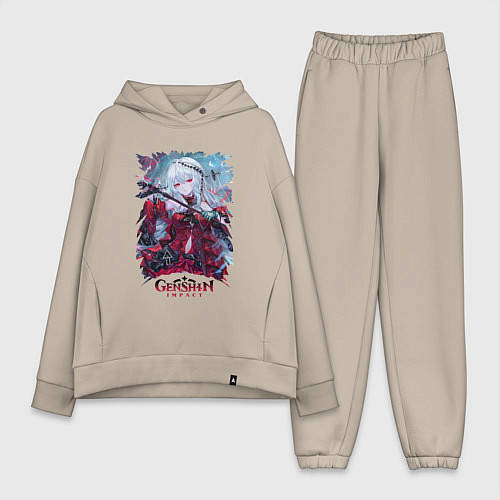 Женский костюм оверсайз GENSHIN IMPACT НОВАЯ ГЕРОИНЯ HERO / Миндальный – фото 1
