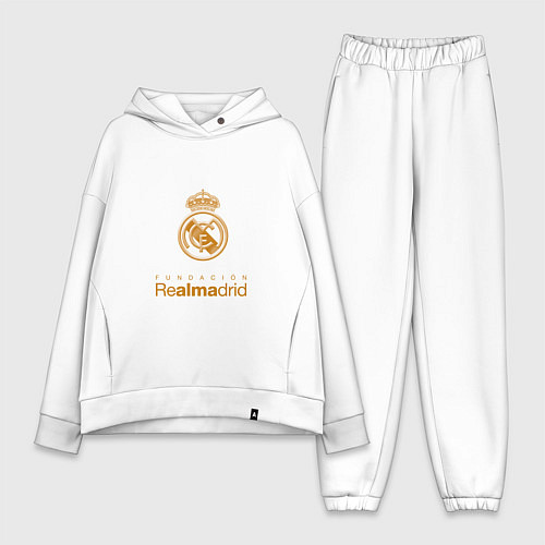 Женский костюм оверсайз Real Madrid Logo / Белый – фото 1