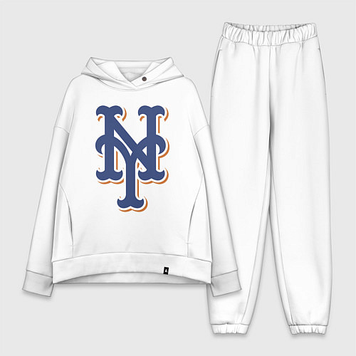 Женский костюм оверсайз New York Mets - baseball team / Белый – фото 1